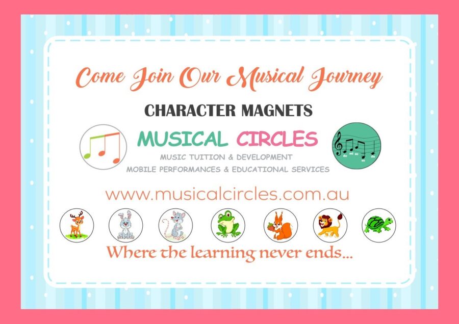 7 Music Character Magnets for ‘The Big Ride At The Musical Fair’ Book