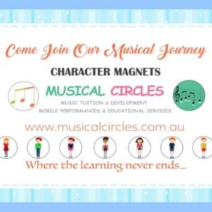 7 Music Character Magnets for ‘Me And My Friends At The Musical Party’ Book
