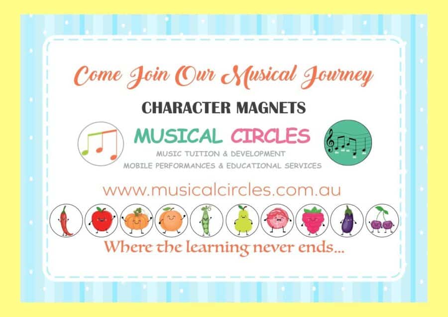 10 Music Character Magnets for ‘The Pentatonics Play At The Musical Park’Book